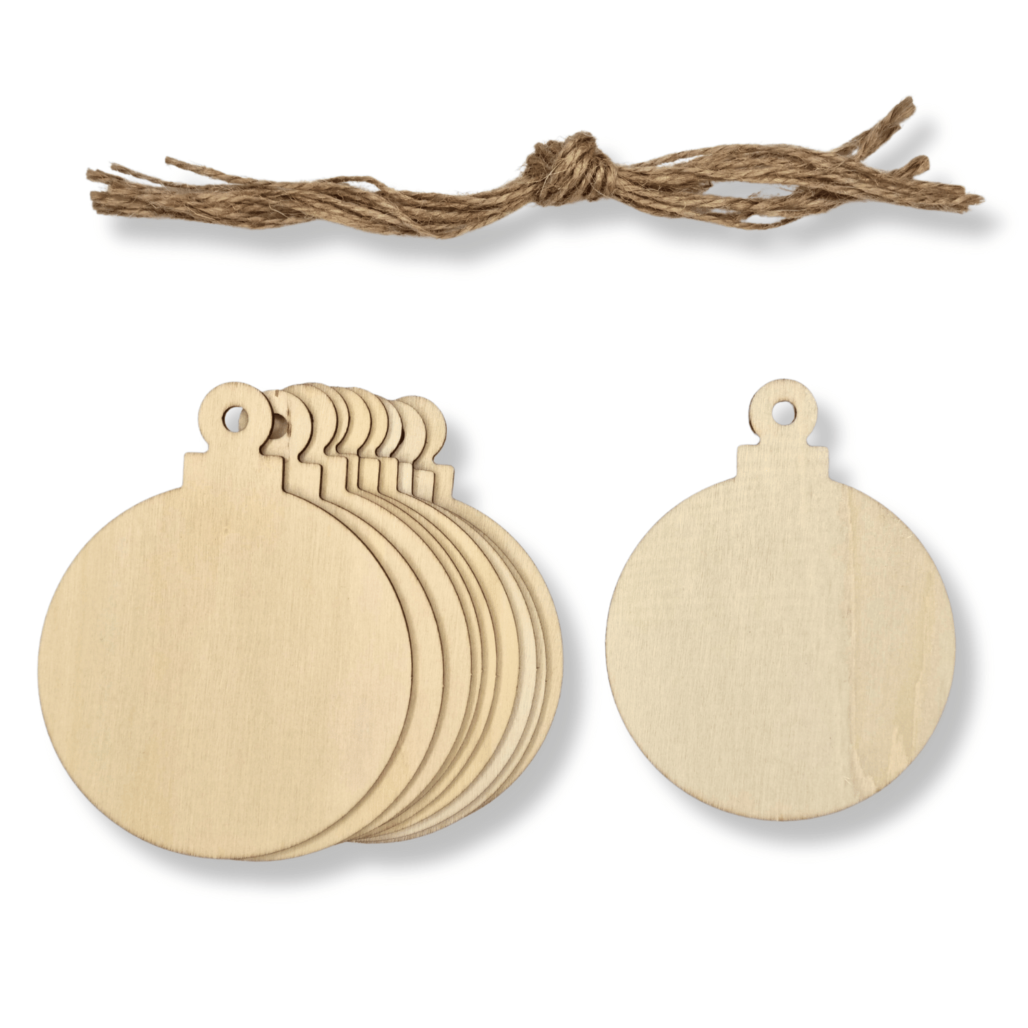 Christmas Wooden Ornament - Bauble - Pack of 10